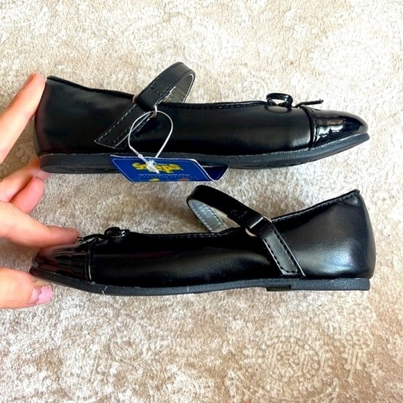 Brand New Set of 2 Pairs of Black Flats Toddler Girls Mary Jane Slip On Shoes - Picture 7 of 14